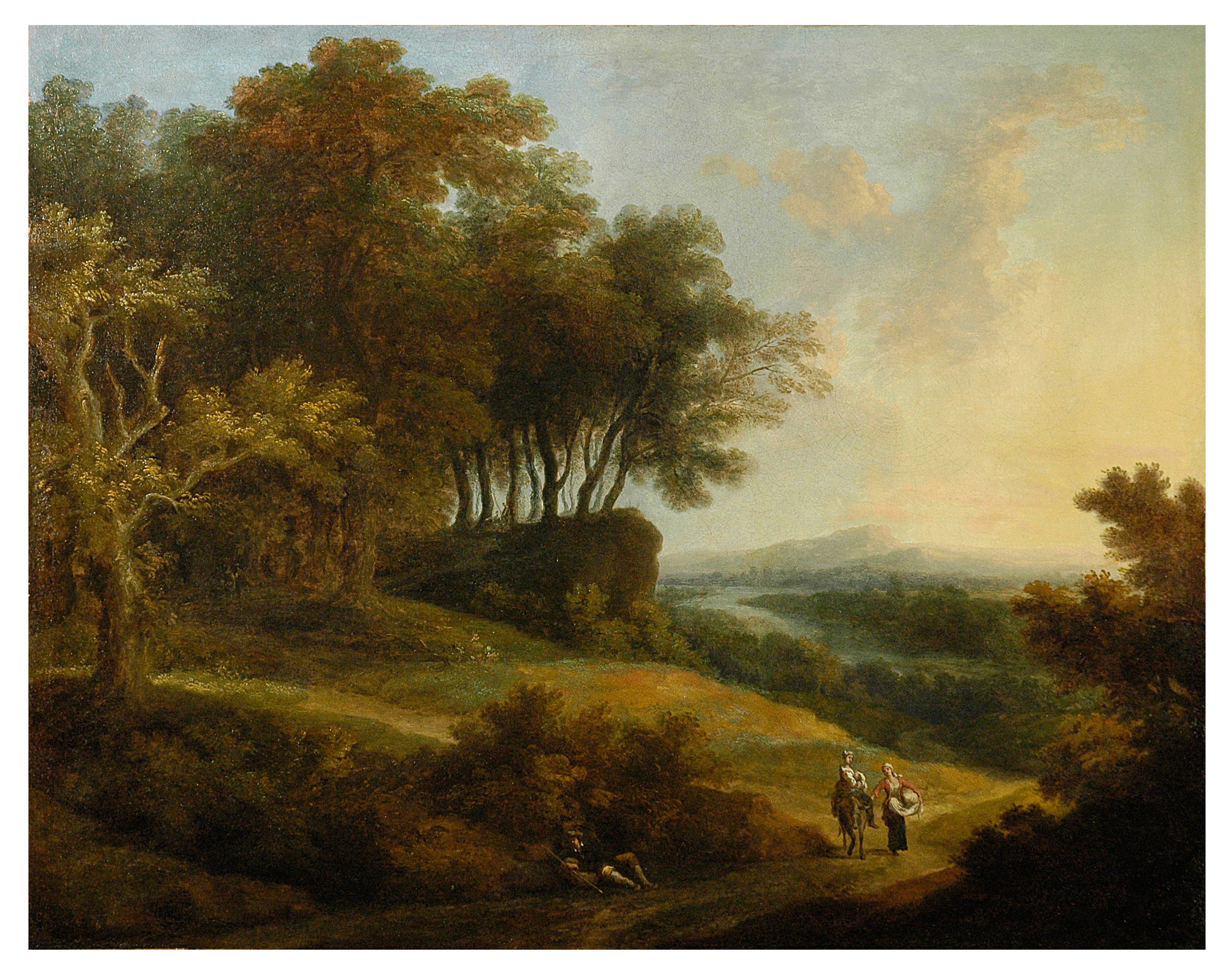 Photo of painting of french landscape after conservation