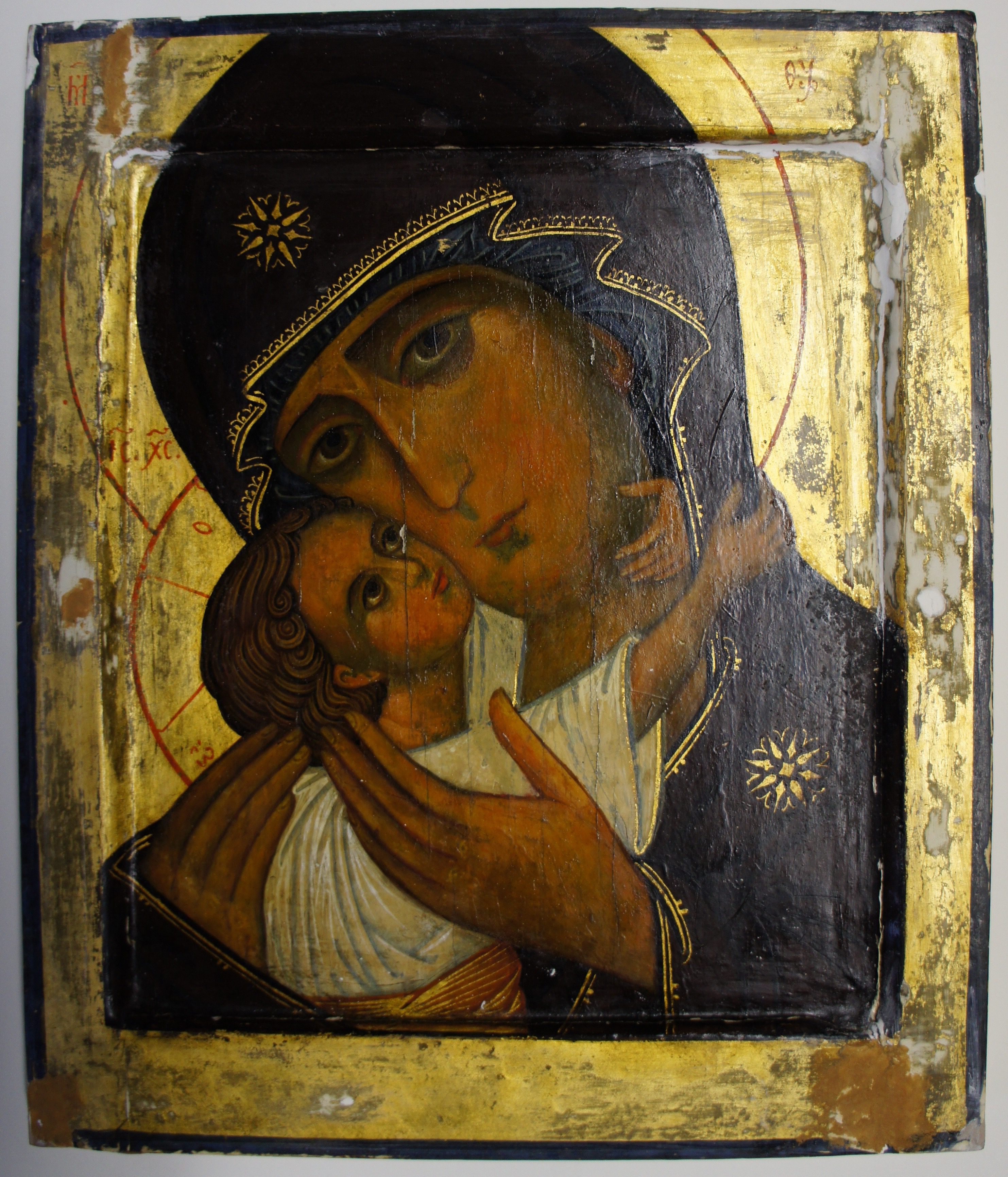 Photo of icon before painting conservation