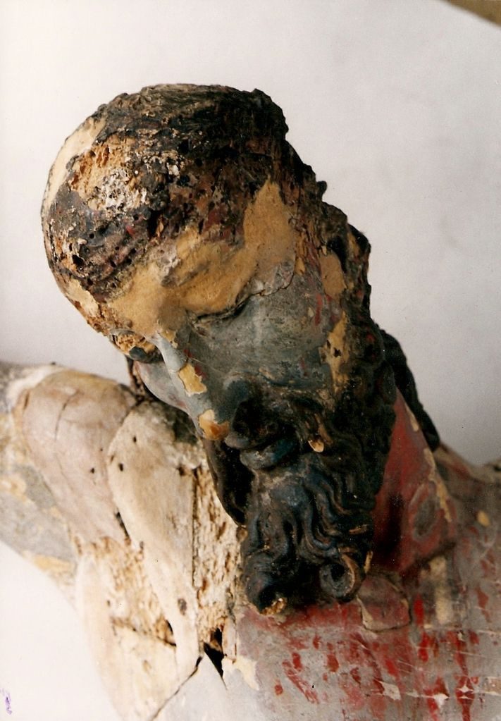 Jesus Christ before sculpture restoration