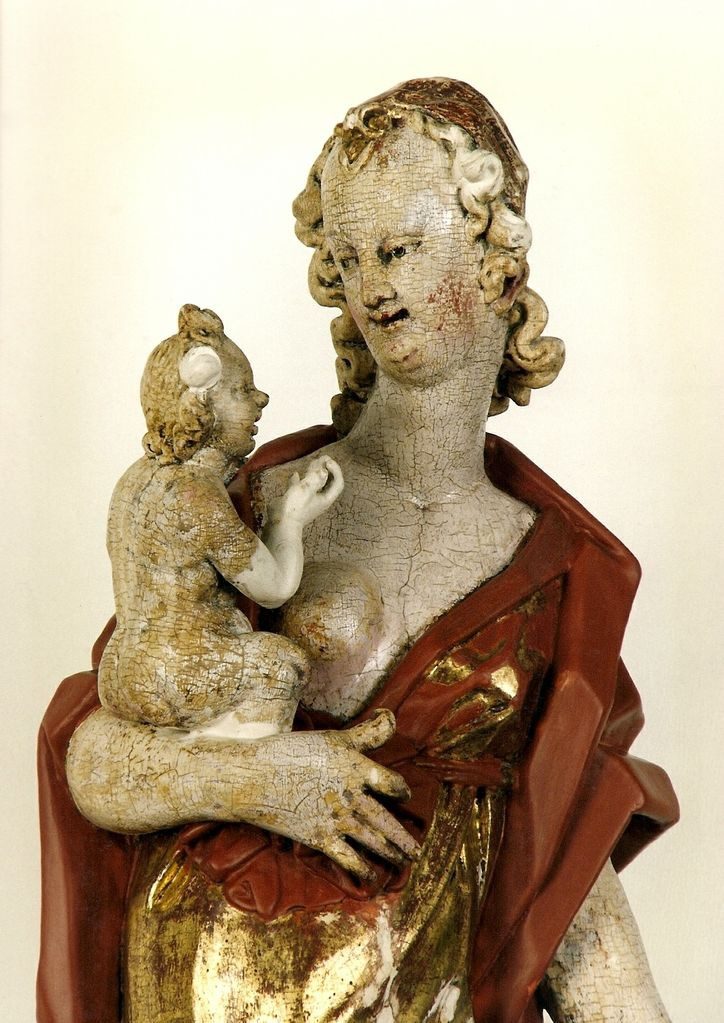 Virgin Mary during sculpture conservation