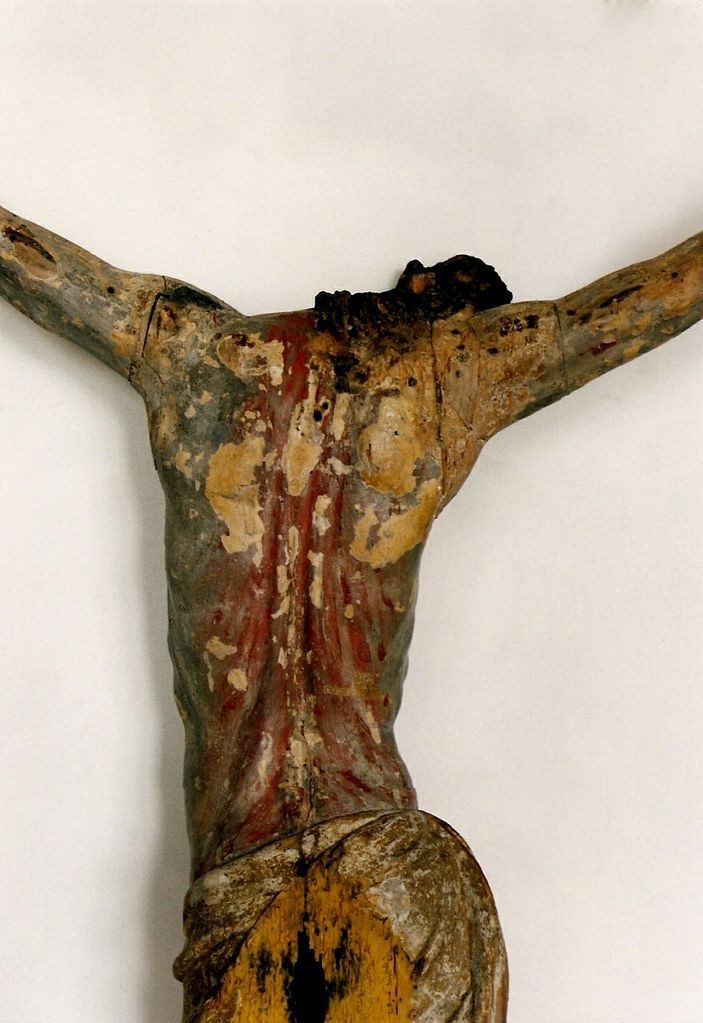 Jesus Christ before sculpture conservation