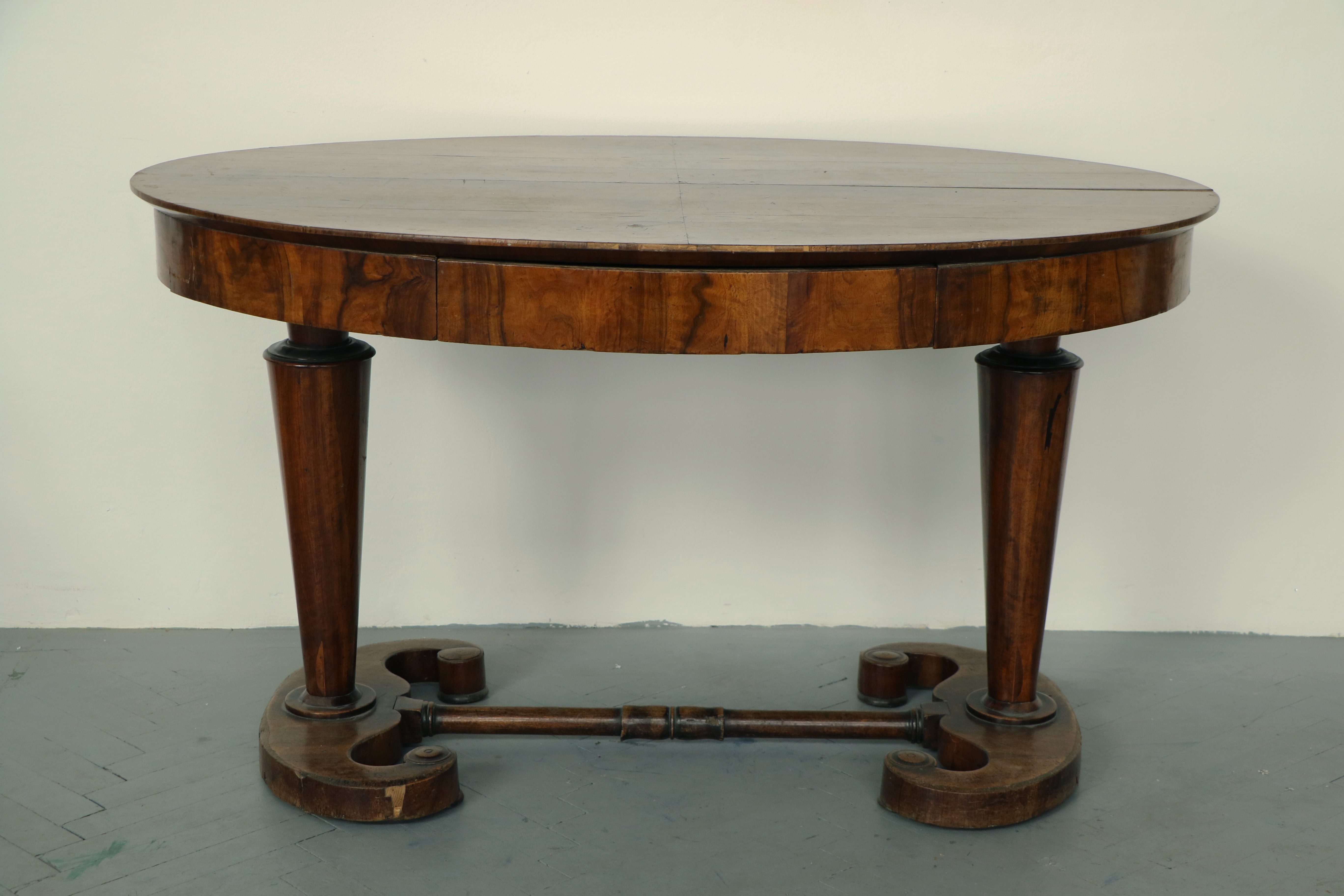 Vienna Biedermeier Table before restoration.