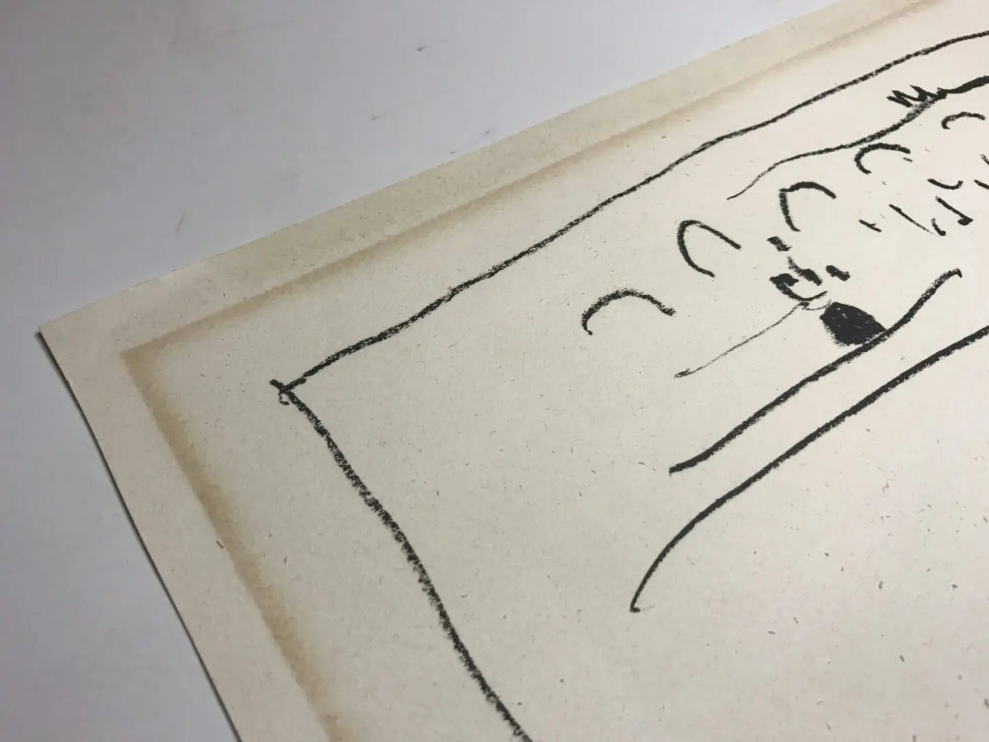 a drawing on the paper before conservation