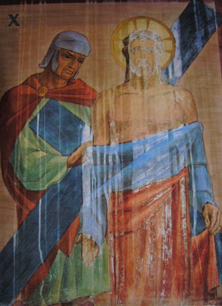 Photo of station station of the cross painting conservation