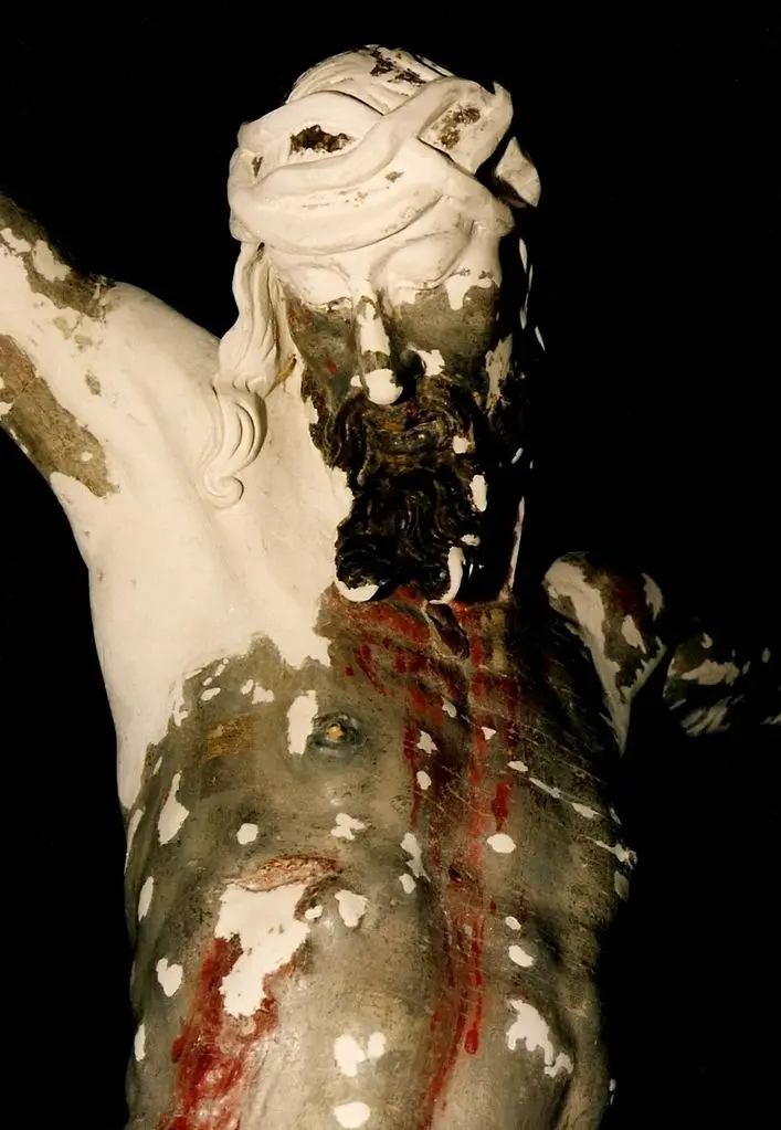 Jesus Christ during sculpture restoration