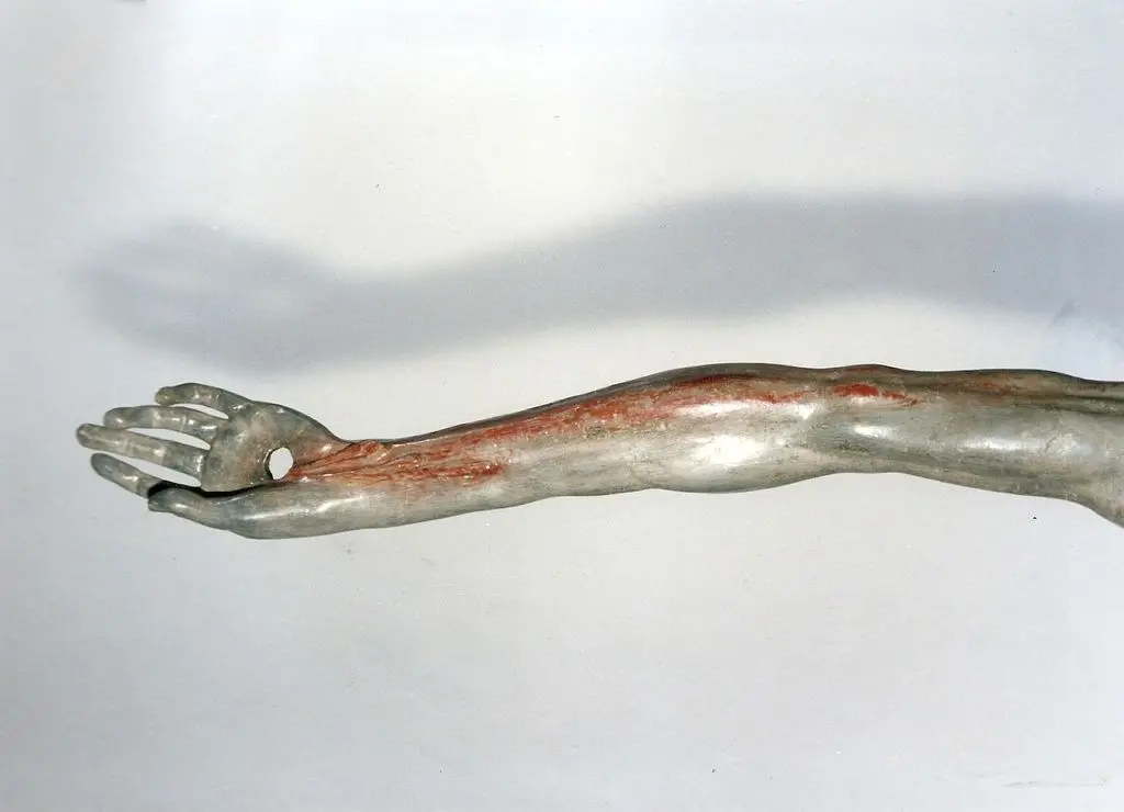 Jesus Christ hand after sculpture conservation