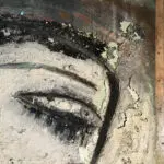 Top right section of Jamali painting before conservation